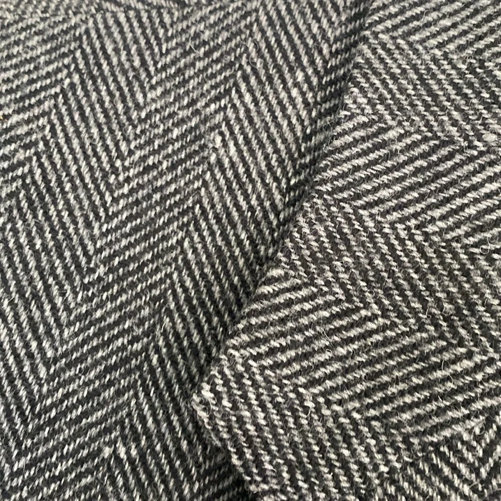 LANDS End 43L Grey Herringbone Wool Sport Jacket